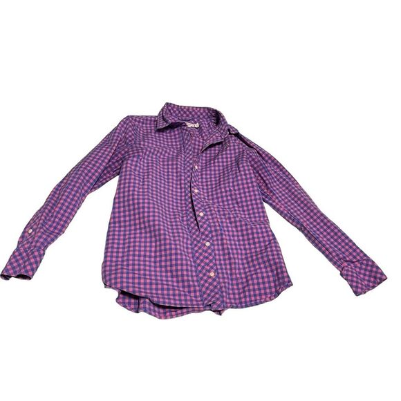 Vineyard Vines Pink and Blue Plaid Preppy Oxford Button Shirt Women’s Size 2 - Picture 1 of 2